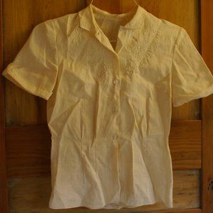 Vintage Peach Embroidered Blouse